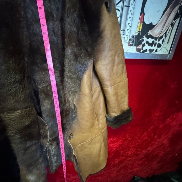 One of A Kind Handmade Shearling Leather Gorgeous Coat - Picture 6 of 10